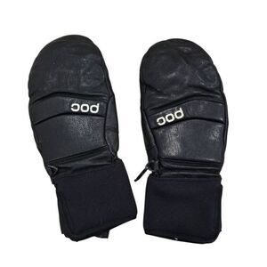 POC Palm X Mitten Gloves Men's Small Black Leather Hook & Loop Warm Waterproof